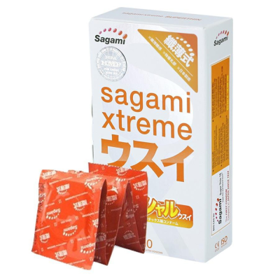 Bao Cao Su Siêu Mỏng Sagami Extreme Superthin Hộp 10 Chiếc